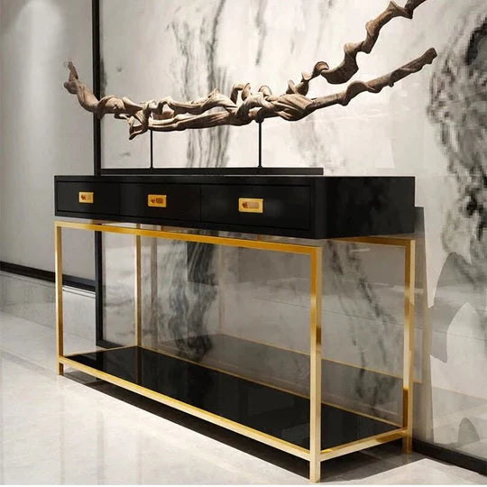 Black and Gold Console Table