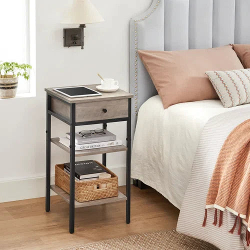 Accent Steel Nightstand Side Table